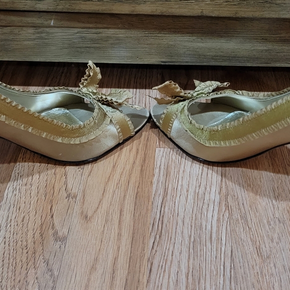 Metaphor Gold Open Toe High Heel Shoes - Picture 3 of 5